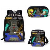 Mochila Minecraft Kit 3 Pças Poliester