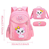 Kit 3 Pçs Mochila Escolar Gatinha Marie