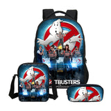 Kit 3 Pçs Mochila Escolar Masculino Caça Fantasma