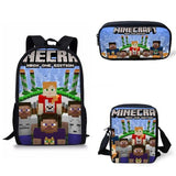 Mochila Minecraft Kit 3 Pças Poliester