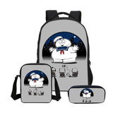 Kit 3 Pçs Mochila Escolar Masculino Caça Fantasma