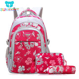 Kit 3 Pçs Mochila Floral Escolar , Super Reforçada.