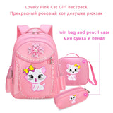 Kit 3 Pçs Mochila Escolar Gatinha Marie