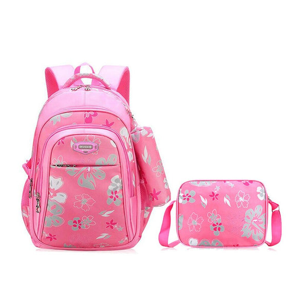 Kit 3 Pçs Mochila Floral Escolar , Super Reforçada.