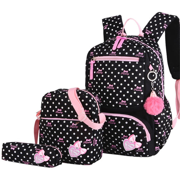 Kit Mochila 3 Pçs  E Pompom Escolar Juvenil .