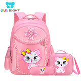 Kit 3 Pçs Mochila Escolar Gatinha Marie