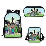 Mochila Minecraft Kit 3 Pças Poliester